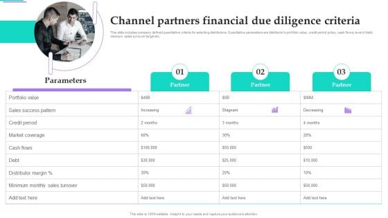 Distribution Strategies For Increasing Channel Partners Financial Due Diligence Criteria Designs PDF