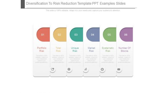 Diversification To Risk Reduction Template Ppt Examples Slides
