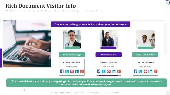 Docsend Capital Raising Pitch Deck Rich Document Visitor Info Pictures PDF