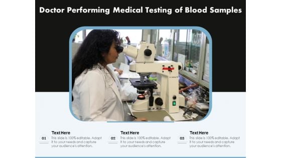 Doctor Performing Medical Testing Of Blood Samples Ppt PowerPoint Presentation File Example Introduction PDF