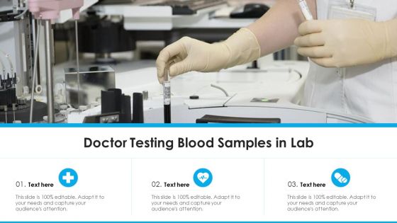 Doctor Testing Blood Samples In Lab Ppt PowerPoint Presentation Gallery Graphics Example PDF