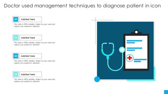 Doctor Used Management Techniques To Diagnose Patient In Icon Summary PDF