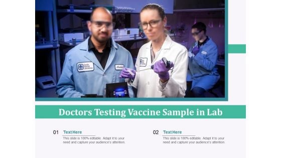 Doctors Testing Vaccine Sample In Lab Ppt PowerPoint Presentation Summary Graphics PDF