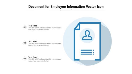 Document For Employee Information Vector Icon Ppt PowerPoint Presentation File Background Designs PDF