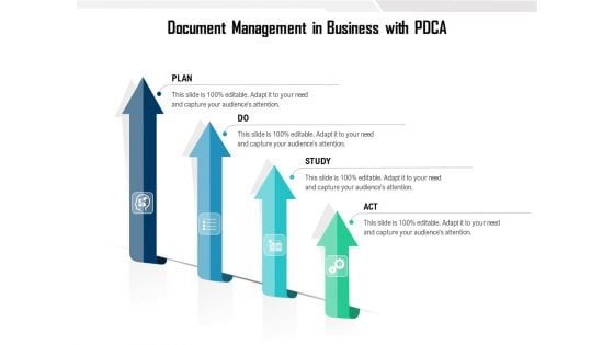 Document Management In Business With PDCA Ppt PowerPoint Presentation Infographics Design Ideas PDF