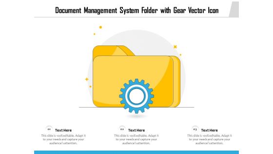 Document Management System Folder With Gear Vector Icon Ppt PowerPoint Presentation Gallery Aids PDF