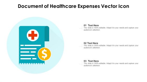 Document Of Healthcare Expenses Vector Icon Ppt PowerPoint Presentation Gallery Samples PDF