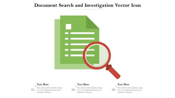 Document Search And Investigation Vector Icon Ppt PowerPoint Presentation Gallery Demonstration PDF