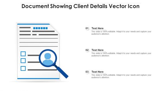 Document Showing Client Details Vector Icon Ppt PowerPoint Presentation Gallery Brochure PDF