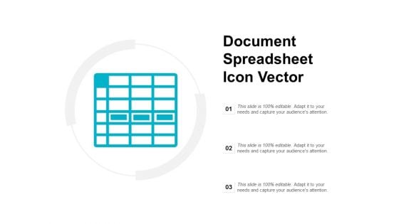 Document Spreadsheet Icon Vector Ppt PowerPoint Presentation Professional Maker