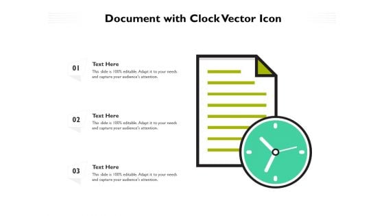 Document With Clock Vector Icon Ppt PowerPoint Presentation Infographic Template Slides PDF