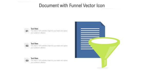Document With Funnel Vector Icon Ppt PowerPoint Presentation File Graphics Tutorials PDF