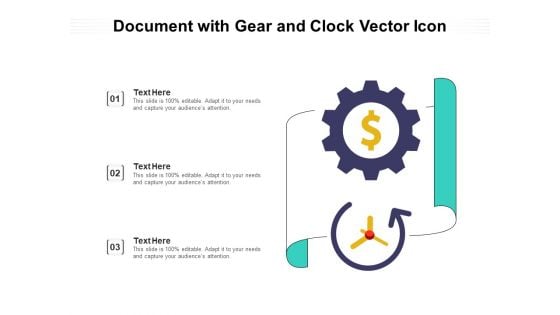 Document With Gear And Clock Vector Icon Ppt PowerPoint Presentation Infographic Template Model PDF