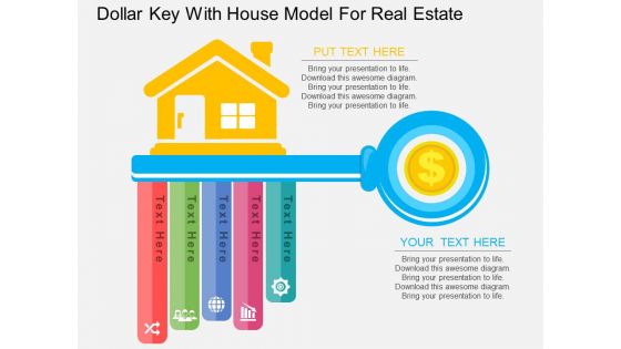 Dollar Key With House Model For Real Estate Powerpoint Template Dollar Key With House Model For Real Estate Powerpoint Template