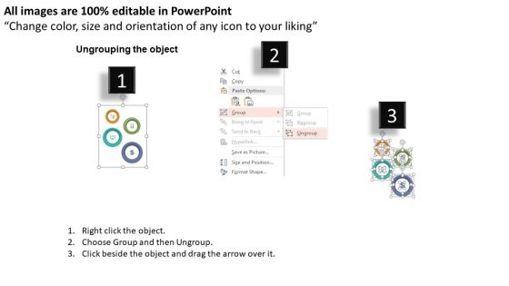 Dollar Mobile Bar Graph And Monitor Icons In Circles Powerpoint Templates