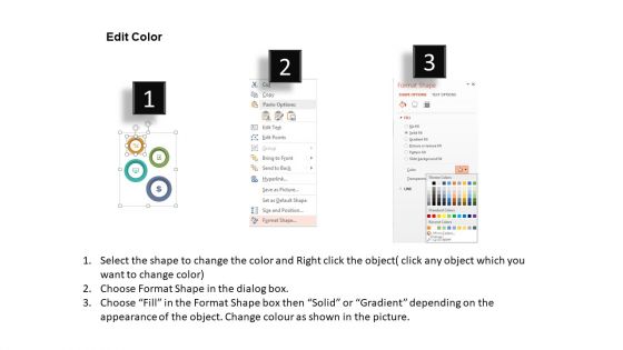 Dollar Mobile Bar Graph And Monitor Icons In Circles Powerpoint Templates