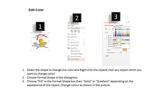 Dollar Money Gift Box Powerpoint Templates