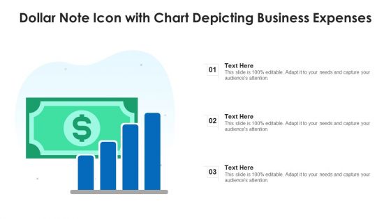 Dollar Note Icon With Chart Depicting Business Expenses Ppt PowerPoint Presentation Gallery Model PDF
