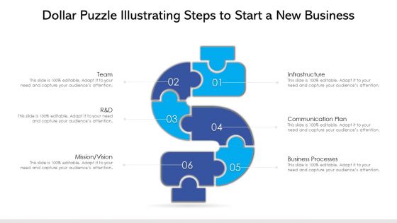 Dollar Puzzle Illustrating Steps To Start A New Business Ppt PowerPoint Presentation File Styles PDF