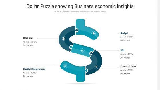 Dollar Puzzle Showing Business Economic Insights Ppt PowerPoint Presentation Gallery Ideas PDF