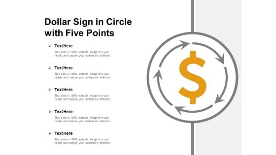 Dollar Sign In Circle With Five Points Ppt PowerPoint Presentation Layouts Styles