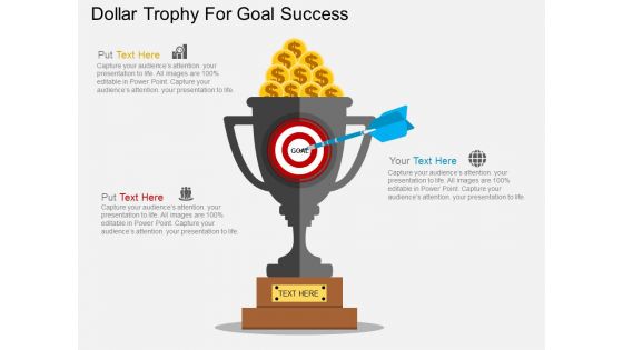 Dollar Trophy For Goal Success Powerpoint Templates