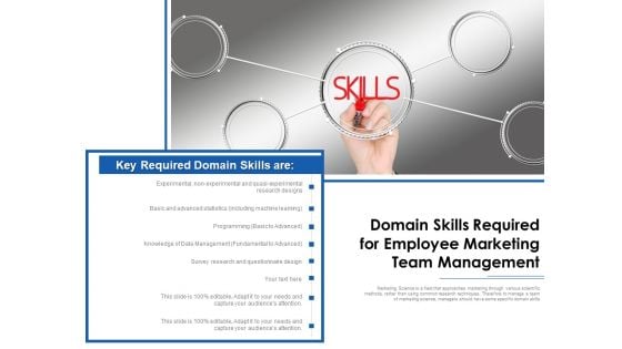 Domain Skills Required For Employee Marketing Team Management Ppt PowerPoint Presentation File Design Ideas PDF