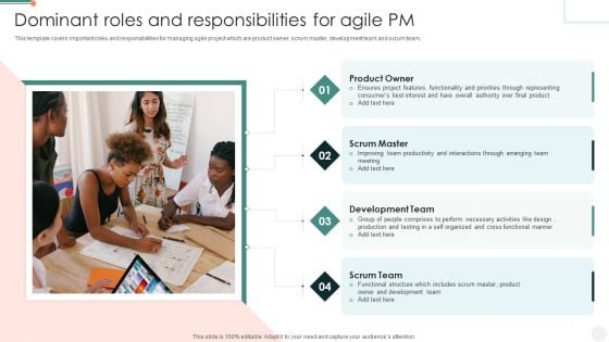 Dominant Roles And Responsibilities For Agile PM Graphics PDF