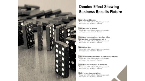 Domino Effect Showing Business Results Picture Ppt PowerPoint Presentation Infographic Template Influencers PDF