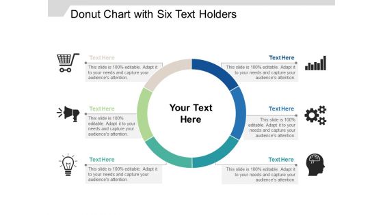 Donut Chart With Six Text Holders Ppt PowerPoint Presentation Picture PDF