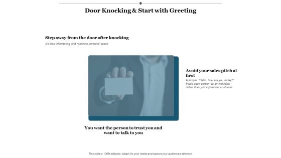 Door Knocking And Start With Greeting Ppt PowerPoint Presentation Ideas Deck