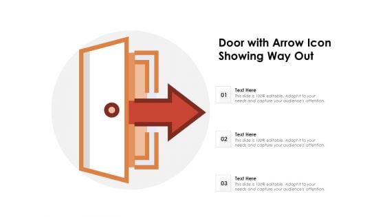 Door With Arrow Icon Showing Way Out Ppt PowerPoint Presentation Gallery Templates PDF