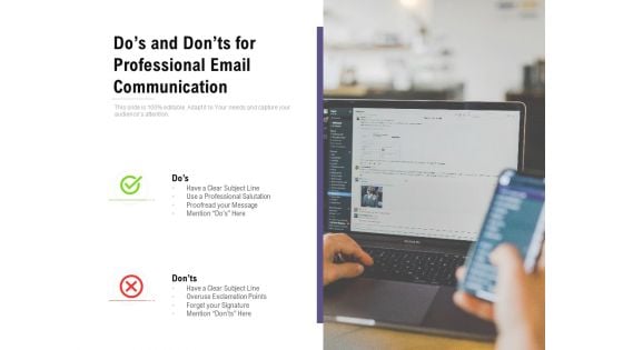 Dos And Donts For Professional Email Communication Ppt PowerPoint Presentation Icon Structure PDF