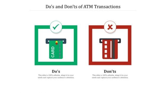Dos And Donts Of ATM Transactions Ppt PowerPoint Presentation Gallery Pictures PDF