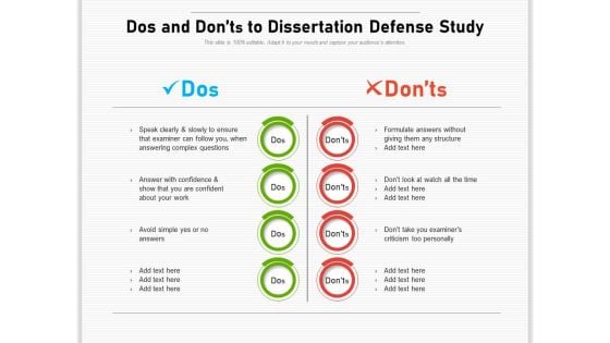 Dos And Donts To Dissertation Defense Study Ppt PowerPoint Presentation Gallery Designs PDF Dos And Donts To Dissertation Defense Study Ppt PowerPoint Presentation Gallery Designs PDF