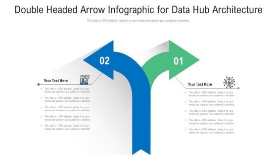 Double Headed Arrow Infographic For Data Hub Architecture Structure PDF