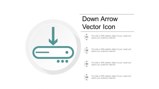 Down Arrow Vector Icon Ppt PowerPoint Presentation Portfolio Format
