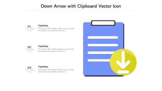 Down Arrow With Clipboard Vector Icon Ppt PowerPoint Presentation Gallery Format PDF