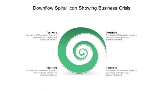 Downflow Spiral Icon Showing Business Crisis Ppt PowerPoint Presentation Model Demonstration PDF