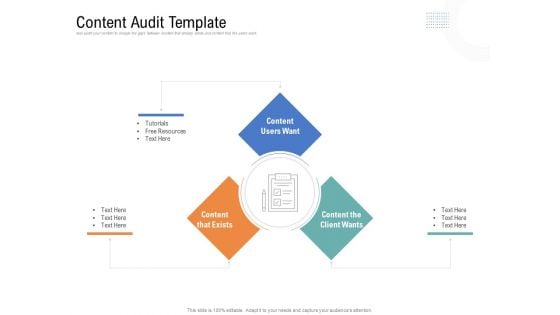 Drafting A Successful Content Plan Approach For Website Content Audit Template Ppt Design Ideas PDF