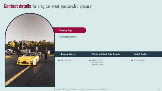 Drag Car Event Sponsorship Proposal Ppt PowerPoint Presentation Complete Deck With Slides