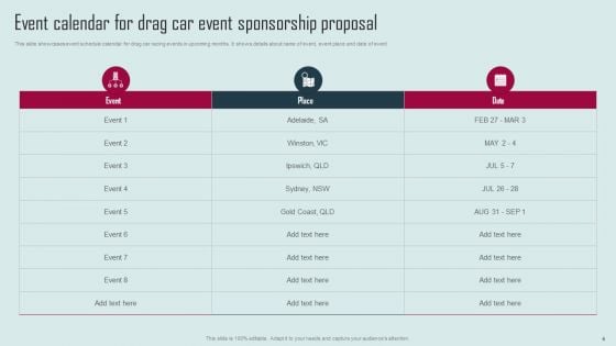 Drag Car Event Sponsorship Proposal Ppt PowerPoint Presentation Complete Deck With Slides