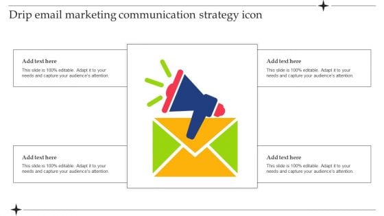 Drip Email Marketing Communication Strategy Icon Portrait PDF