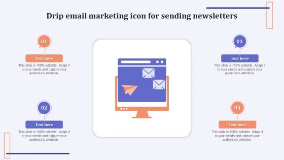 Drip Email Marketing Icon For Sending Newsletters Icons PDF Drip Email Marketing Icon For Sending Newsletters Icons PDF
