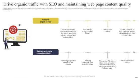 Drive Organic Traffic With SEO And Maintaining Web Page Content Quality Microsoft PDF