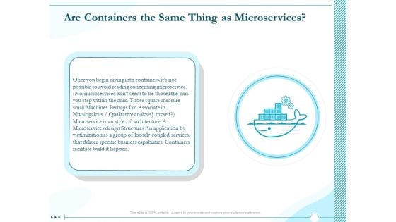 Driving Digital Transformation Through Kubernetes And Containers Are Containers The Same Thing As Microservices Graphics PDF