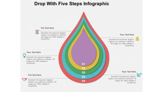 Drop With Five Steps Infographic Powerpoint Templates