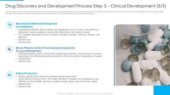 Drug Discovery And Development Process Step 3 Clinical Development Clipart PDF