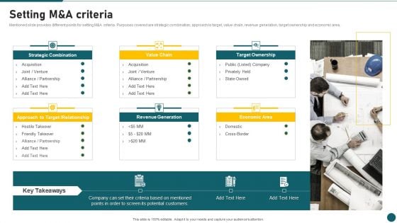 Due Diligence In Amalgamation And Acquisition Setting M And A Criteria Slides PDF