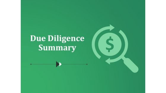 Due Diligence Summary Template 1 Ppt PowerPoint Presentation Layouts Graphics Design